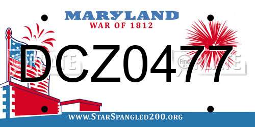 DCZ0477 Maryland License Plate