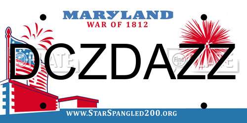 DCZDAZZ Maryland License Plate