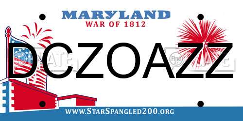 DCZOAZZ Maryland License Plate