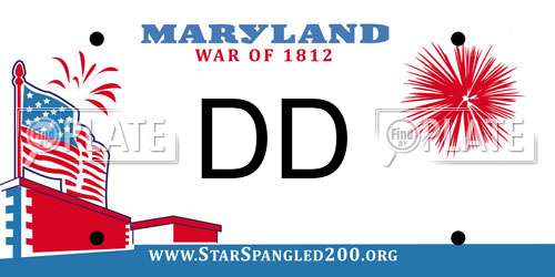DD Maryland License Plate