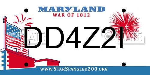 DD4Z2I Maryland License Plate