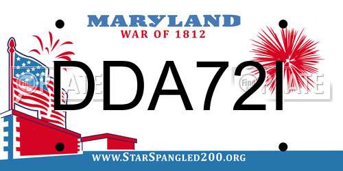 DDA72I Maryland License Plate