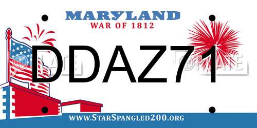 DDAZ71 Maryland License Plate