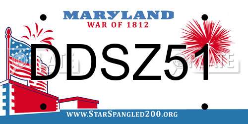 DDSZ51 Maryland License Plate