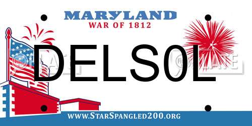 DELS0L Maryland License Plate