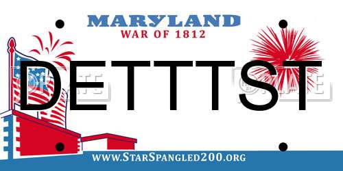 DETTTST Maryland License Plate