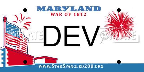 DEV Maryland License Plate