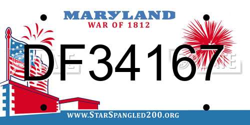 DF34167 Maryland License Plate