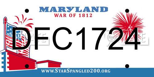 DFC1724 Maryland License Plate