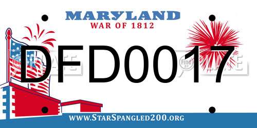 DFD0017 Maryland License Plate