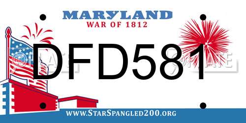 DFD581 Maryland License Plate