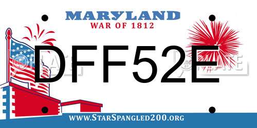 DFF52E Maryland License Plate