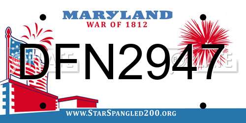 DFN2947 Maryland License Plate