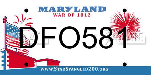 DFO581 Maryland License Plate