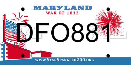 DFO881 Maryland License Plate