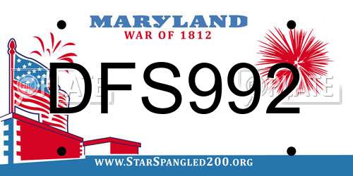 DFS992 Maryland License Plate