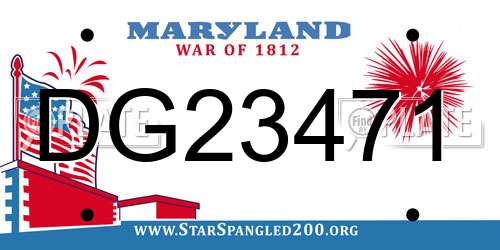DG23471 Maryland License Plate