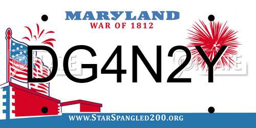 DG4N2Y Maryland License Plate