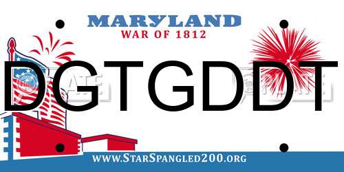 DGTGDDT Maryland License Plate