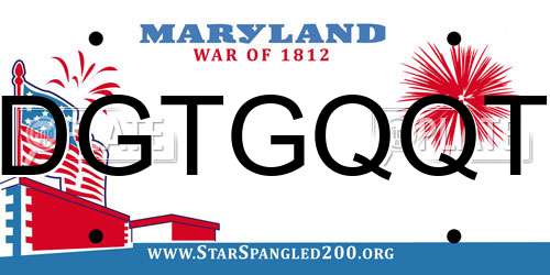 DGTGQQT Maryland License Plate