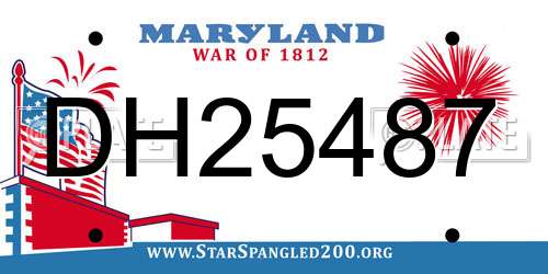 DH25487 Maryland License Plate