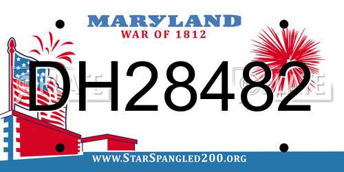DH28482 Maryland License Plate