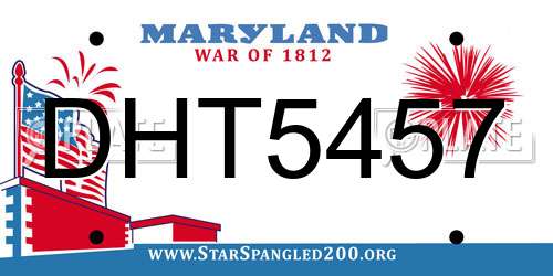 DHT5457 Maryland License Plate