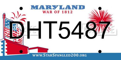 DHT5487 Maryland License Plate