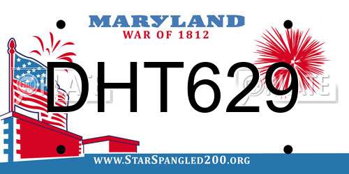 DHT629 Maryland License Plate