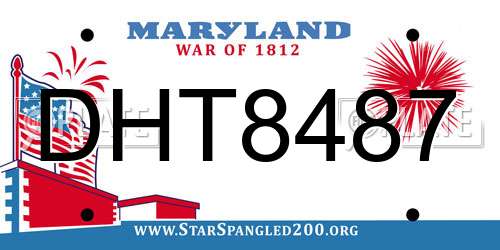 DHT8487 Maryland License Plate