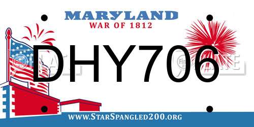 DHY706 Maryland License Plate