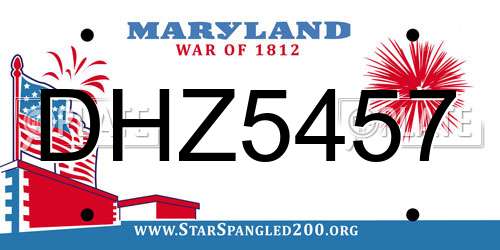 DHZ5457 Maryland License Plate