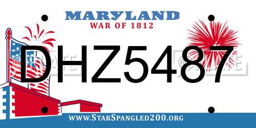 DHZ5487 Maryland License Plate