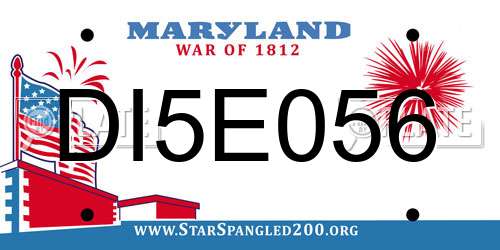 DI5E056 Maryland License Plate