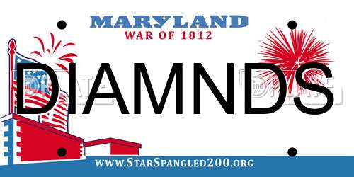 DIAMNDS Maryland License Plate