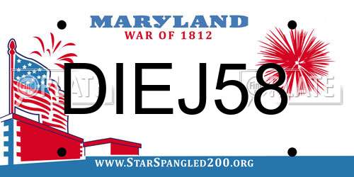 DIEJ58 Maryland License Plate