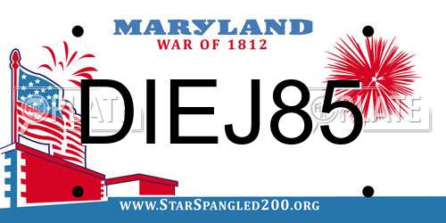 DIEJ85 Maryland License Plate