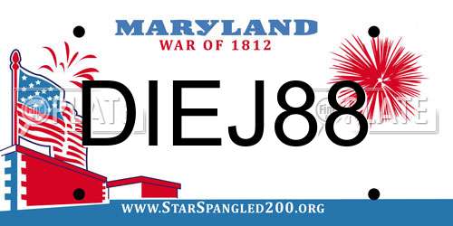 DIEJ88 Maryland License Plate