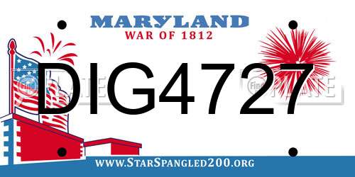 DIG4727 Maryland License Plate