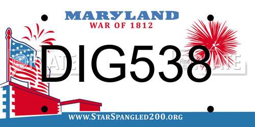 DIG538 Maryland License Plate