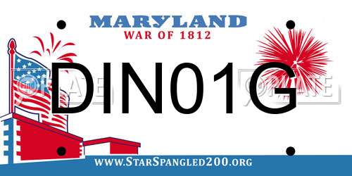 DIN01G Maryland License Plate