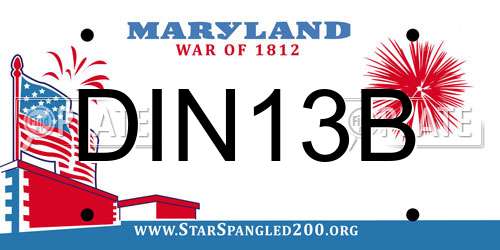 DIN13B Maryland License Plate