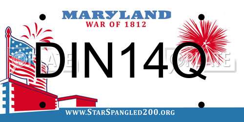 DIN14Q Maryland License Plate
