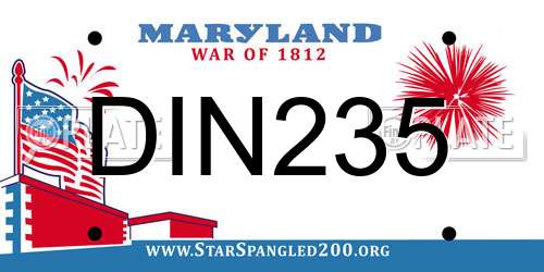 DIN235 Maryland License Plate