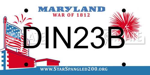 DIN23B Maryland License Plate