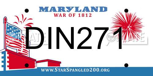 DIN271 Maryland License Plate