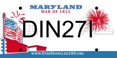 DIN27I Maryland License Plate