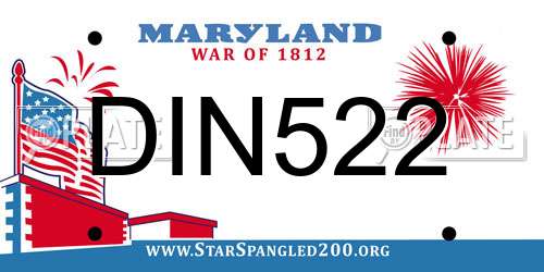 DIN522 Maryland License Plate