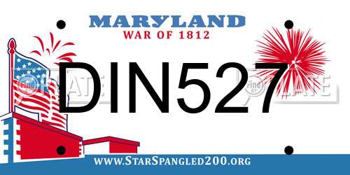 DIN527 Maryland License Plate