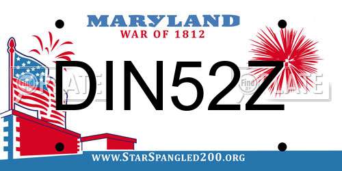 DIN52Z Maryland License Plate
